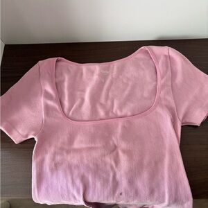Eloise Pink Ribbed Scoop Neck Women's Top